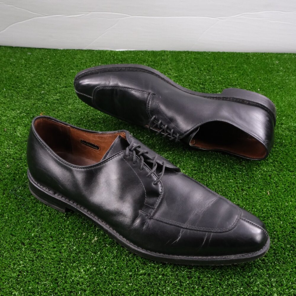 Allen Edmonds Bench Welted Delray Split Apron Toe Derby Shoes Black Mens US 11.5